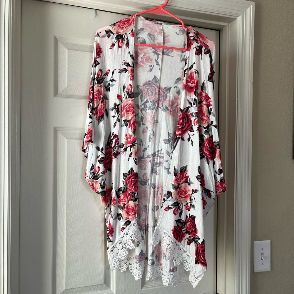 Kimono Shaw Floral Coverup